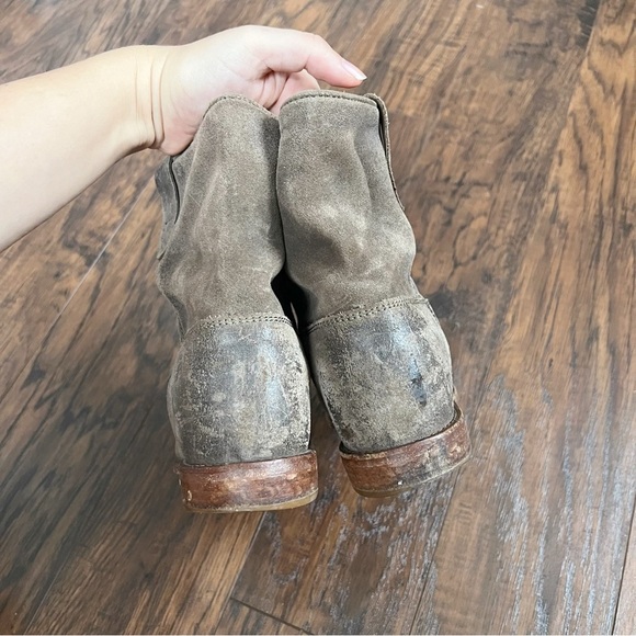 ISABEL MARANT • Crisi Boot suede ankle boots WEDGE HIDDEN HEEL, distressed 40/9 - Picture 10 of 14